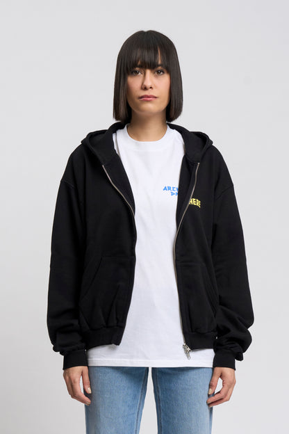 "IN 2 PLACES"  FELPA CAPPUCCIO ZIP