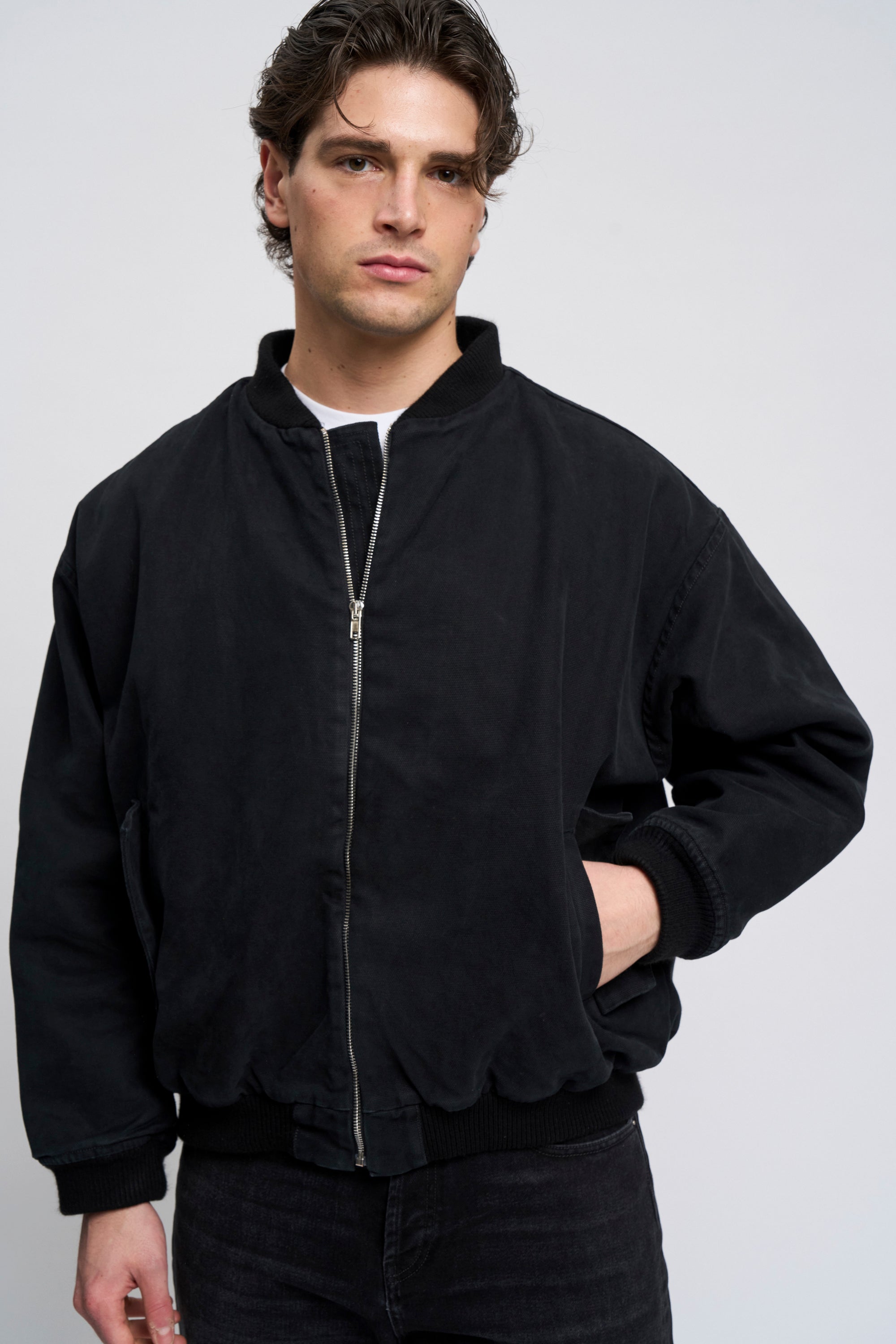 BLACK CANVAS BOMBER